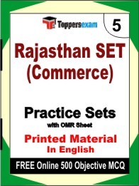 Rajasthan SET (Commerce) Book in English - Mock Test / Practice Set