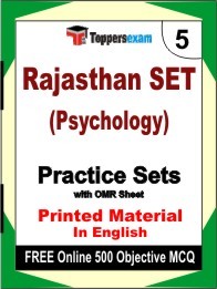 Rajasthan SET (Psychology) Exam 5 Mock Test / Practice Sets Book English & FREE Online 500 Objective MCQ.