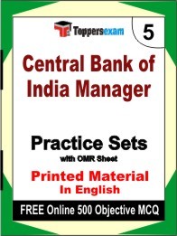 Central Bank of India Manager Book in English - Mock Test / Practice Set