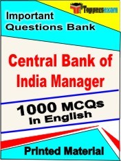 Central Bank of India Manager Exam 1000 Objective MCQ / Question Bank in English Book / Printed Material.