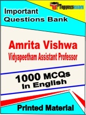 Amrita Vishwa Vidyapeetham Assistant Professor Exam 1000 Objective MCQ / Question Bank in English Book / Printed Material.
