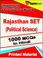 Rajasthan SET (Political Science) Exam 1000 Objective MCQ / Question Bank in Hindi Book / Printed Material.