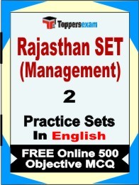 Rajasthan SET (Management) Exam 2 Mock Test / Practice Sets Book  English  & FREE Online 500 Objective MCQ.