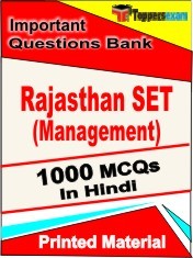Rajasthan SET (Management) Exam 1000 Objective MCQ / Question Bank in Hindi Book / Printed Material.