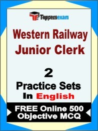 Western Railway Junior Clerk Book in English - Question Paper / Practice Set