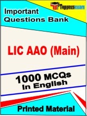 LIC AAO Main Exam 1000 Objective MCQ / Question Bank in English Book / Printed Material.