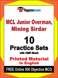 MCL Junior Overman, Mining Sirdar Test Book in English - Practice Set