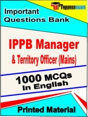IPPB Manager & Territory Officer Mains Exam 1000 Objective MCQ / Question Bank in English Book / Printed Material.