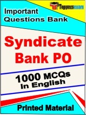 Syndicate Bank PO Exam 1000 Objective MCQ / Question Bank in English Book / Printed Material.