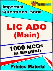 LIC ADO Main Exam 1000 Objective MCQ / Question Bank in English Book / Printed Material.