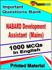 NABARD Development Assistant Mains Exam 1000 Objective MCQ / Question Bank in English Book / Printed Material.
