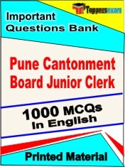 Pune Cantonment Board Junior Clerk Exam 1000 Objective MCQ / Question Bank in English Book / Printed Material.