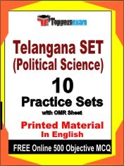 Telangana SET (Political Science) Exam 10 Practice Sets Book English & FREE Online 500 Objective MCQ.