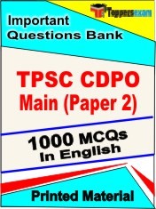 TPSC CDPO MAIN PAPER 2 Exam 1000 Objective MCQ / Question Bank in English Book / Printed Material.