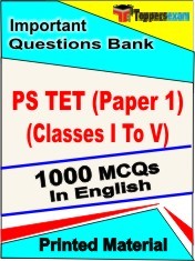PS TET Paper 1 (Classes I To V) Exam 1000 Objective MCQ / Question Bank in English Book / Printed Material.
