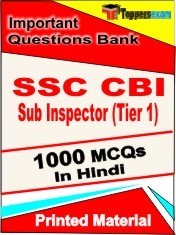 SSC CBI Sub Inspector Tier 1 Exam 1000 Objective MCQ / Question Bank in Hindi Book / Printed Material.