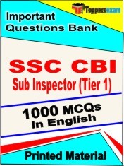 SSC CBI Sub Inspector Tier 1 Exam 1000 Objective MCQ / Question Bank in English Book / Printed Material.