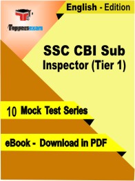 SSC CBI Sub Inspector (Tier 1) Test PDF Book in English - Mock Test/Practice Set