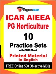 ICAR AIEEA PG Horticulture Exam 10 Practice Sets Book English & FREE Online 500 Objective MCQ.