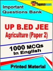 UP B.ED JEE Agriculture Paper 2 Exam 1000 Objective MCQ / Question Bank in English Book / Printed Material.