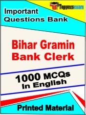 BIHAR GRAMIN BANK CLERK Exam 1000 Objective MCQ / Question Bank in English Book / Printed Material.
