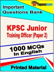 KPSC Junior Training Officer Paper 1 Exam Book in English - Objective MCQ