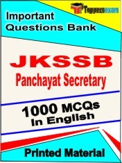 JKSSB Panchayat Secretary Exam 1000 Objective MCQ / Question Bank in English Book / Printed Material.