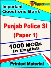 Punjab Police SI Paper 1 Exam 1000 Objective MCQ / Question Bank in English Book / Printed Material.