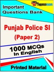 Punjab Police SI Paper 2 Exam 1000 Objective MCQ / Question Bank in English Book / Printed Material.