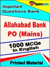 Allahabad Bank PO Mains Exam 1000 Objective MCQ / Question Bank in English Book / Printed Material.