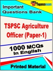 TSPSC Agriculture Officer (Paper 1) Exam 1000 Objective MCQ / Question Bank in English Book / Printed Material.