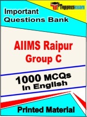 AIIMS Raipur Group C Exam 1000 Objective MCQ / Question Bank in English Book / Printed Material.
