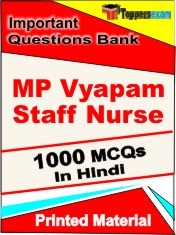 MP Vyapam Staff Nurse Exam 1000 Objective MCQ / Question Bank in Hindi Book / Printed Material.