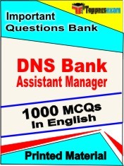DNS Bank Assistant Manager Exam 1000 Objective MCQ / Question Bank in English Book / Printed Material.