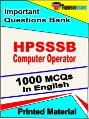 HPSSSB Computer Operator Exam 1000 Objective MCQ / Question Bank in English Book / Printed Material.