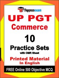 UP PGT Commerce Exam 10 Practice Sets Book English & FREE Online 500 Objective MCQ.