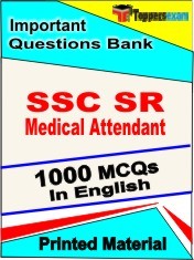 SSC SR Medical Attendant Exam 1000 Objective MCQ / Question Bank in English Book / Printed Material.
