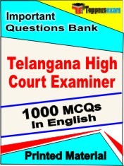 Telangana High Court Examiner Exam 1000 Objective MCQ / Question Bank in English Book / Printed Material.