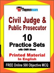 Civil Judge & Public Prosecutor Exam 10 Practice Sets Book English & FREE Online 500 Objective MCQ.