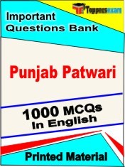 Punjab Patwari Exam 1000 Objective MCQ / Question Bank in English Book / Printed Material.