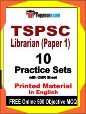 TSPSC Librarian Paper 1 Exam 10 Practice Sets Book English & FREE Online 500 Objective MCQ.