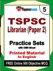 TSPSC Librarian Paper 2 Exam 5 Mock Test / Practice Sets Book English & FREE Online 500 Objective MCQ.