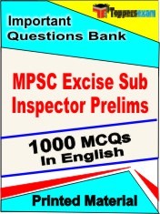 MPSC Excise Sub Inspector Prelims Exam 1000 Objective MCQ / Question Bank in English Book / Printed Material.