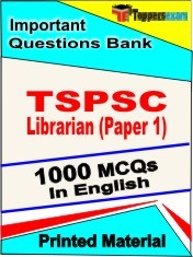 TSPSC Librarian Paper 1 Exam 1000 Objective MCQ / Question Bank in English Book / Printed Material.