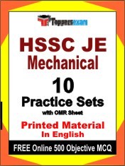 HSSC JE Mechanical Exam 10 Practice Sets Book English & FREE Online 500 Objective MCQ.