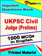 UKPSC Civil Judge Prelims Exam 1000 Objective MCQ / Question Bank in English Book / Printed Material.