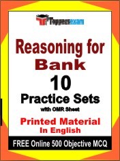 Reasoning for Bank Exam 10 Practice Sets Book English & FREE Online 500 Objective MCQ.