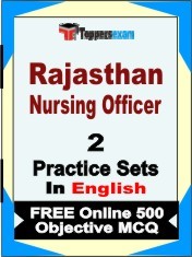 Rajasthan Nursing Officer Exam 2 Mock Test / Practice Sets Book  English  & FREE Online 500 Objective MCQ.