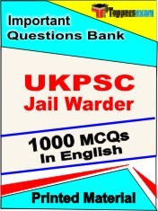 UKPSC Jail Warder Exam 1000 Objective MCQ / Question Bank in English Book / Printed Material.