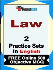 Law Exam 2 Mock Test / Practice Sets Book English & FREE Online 500 Objective MCQ.